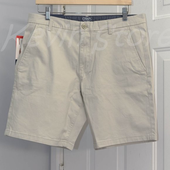 Men flat front Tan short CHAPS - Picture 1 of 6